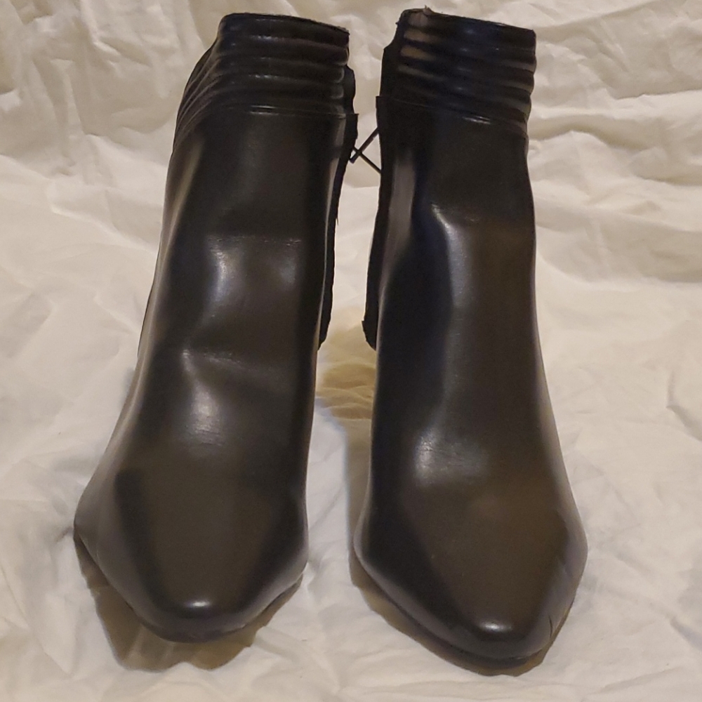 Patten leather booties